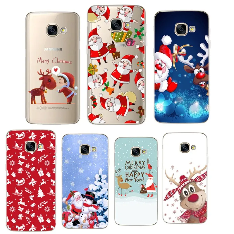 Рождество для Samsung A5 2017 Чехол Мягкий силиконовый чехол Galaxy A3 J5 S8 S9 Plus A8 2018 Fundas |