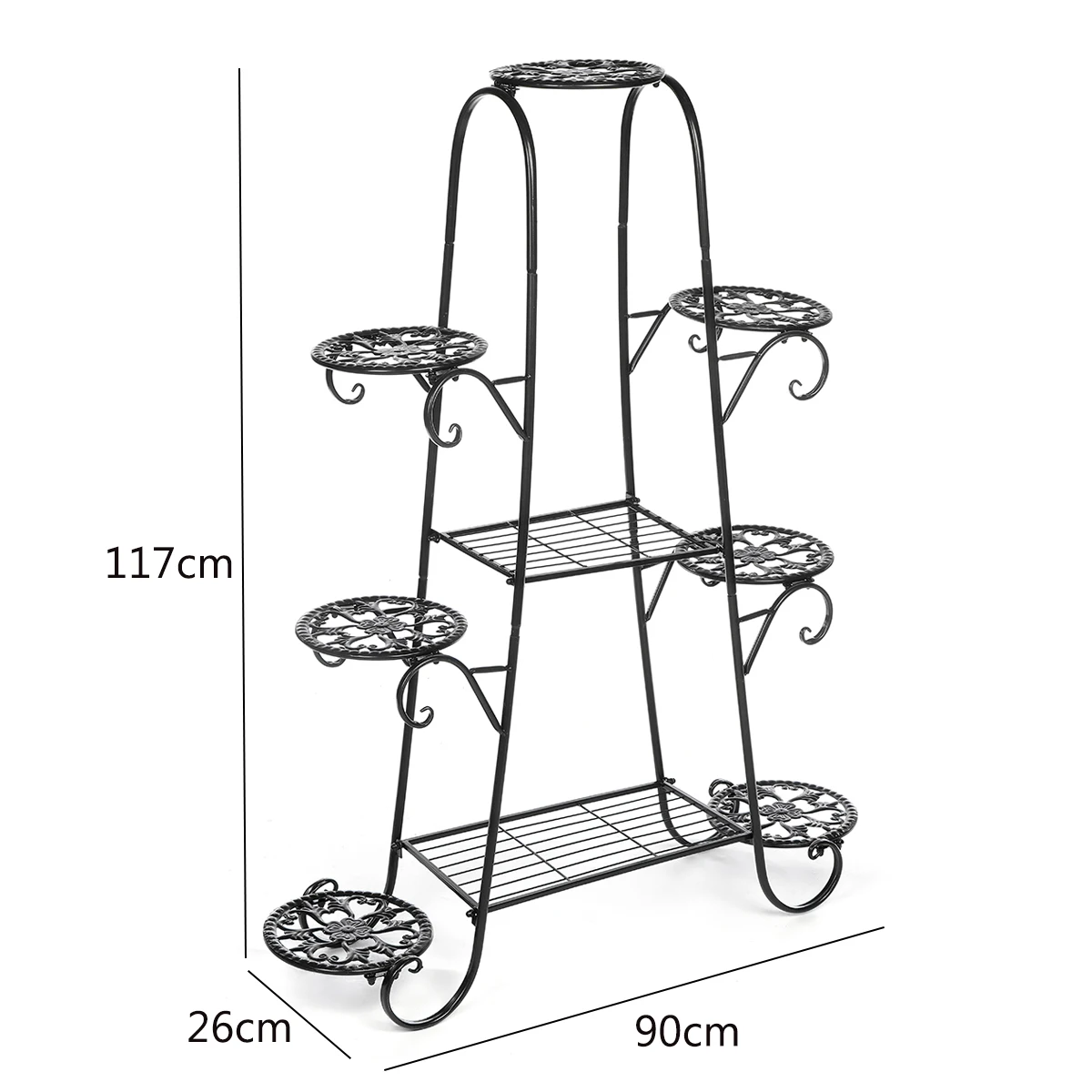 

9 Tiers Metal Plant Stand Flower Rack Pot Storage Rack Display Shelf Storage Holder Home Indoor Outdoor Garden Plant Shelves