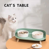 cat bowl dog bowl double bowl ceramic protection spine pet food bowl anti overturning pet supplies dog cat bone china bowl