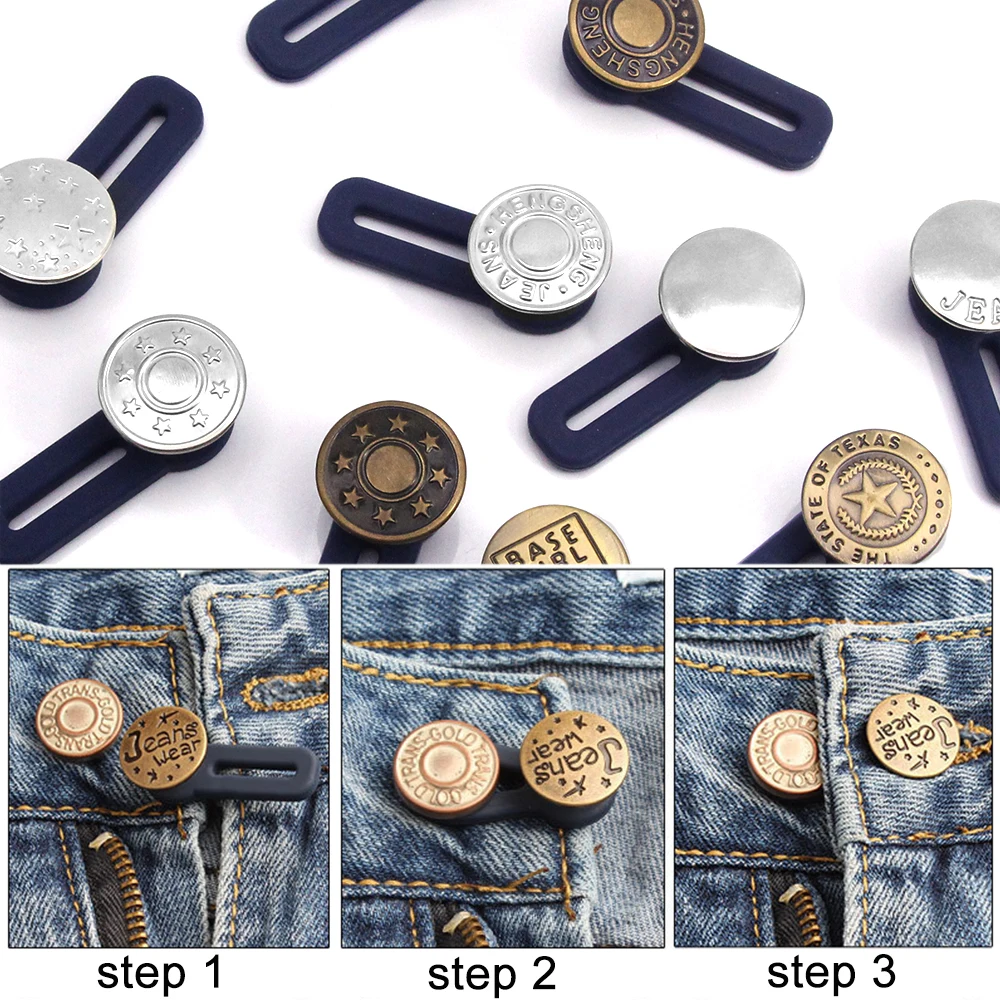 5 шт. съемные джинсовые пуговицы металлические для одежды регулируемые брюки