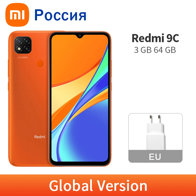 Глобальная версия Xiaomi Redmi 9C 3 Гб оперативной памяти 64 ГБ 9 C смартфон 13MP MTK Helio G35 Octa