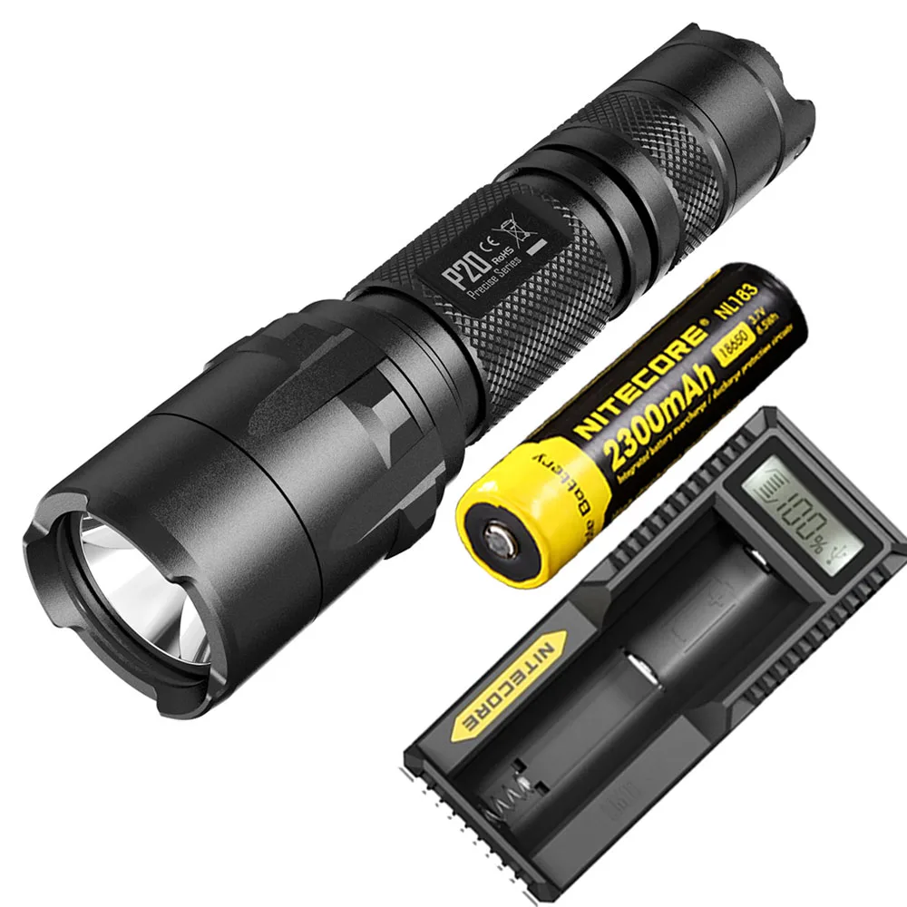 NITECORE P20 тактический фонарь XM-L2 светодиодный Макс 800 люмен дальность луча 210 м двойной переключатель хвост ручной фонарь для спасания - Испускаемый цвет: P20 NL1823 UM10