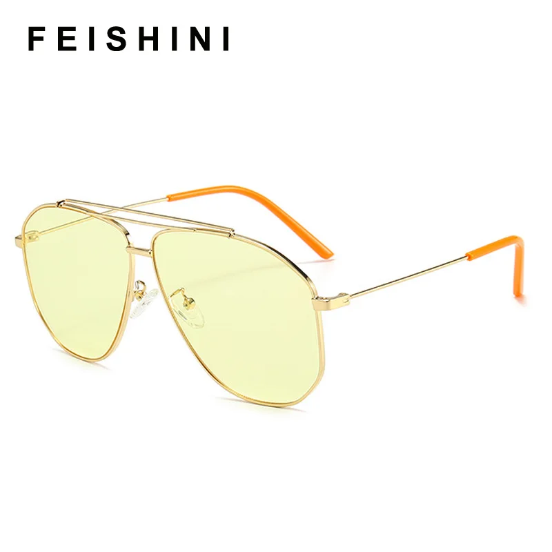 Женские и мужские солнцезащитные очки FEISHINI фирменный дизайн Ретро стиль