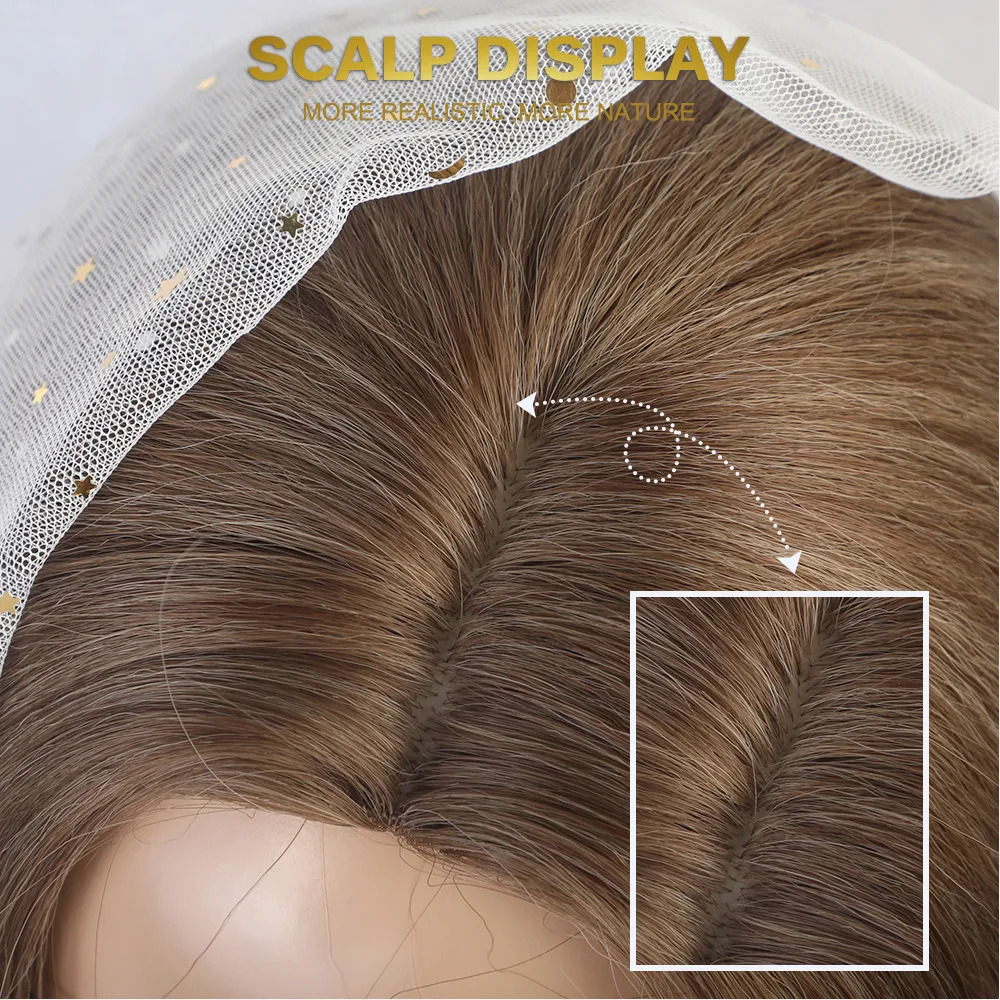 Блонд Единорог 16 дюймов Синтетические натуральные волнистые волосы парик с