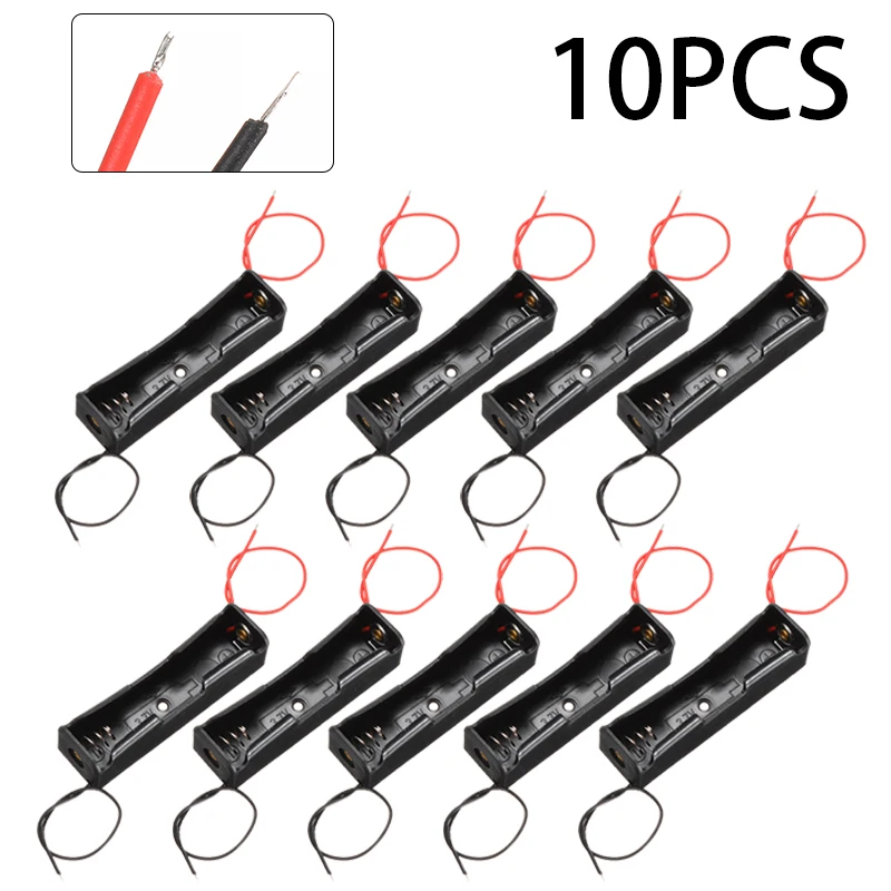 

10 шт./лот черный пластиковый чехол для аккумулятора 18650, контейнер для хранения с проводными выводами для 3,7 в 18650, органайзер для аккумулятора, фиксированные инструменты