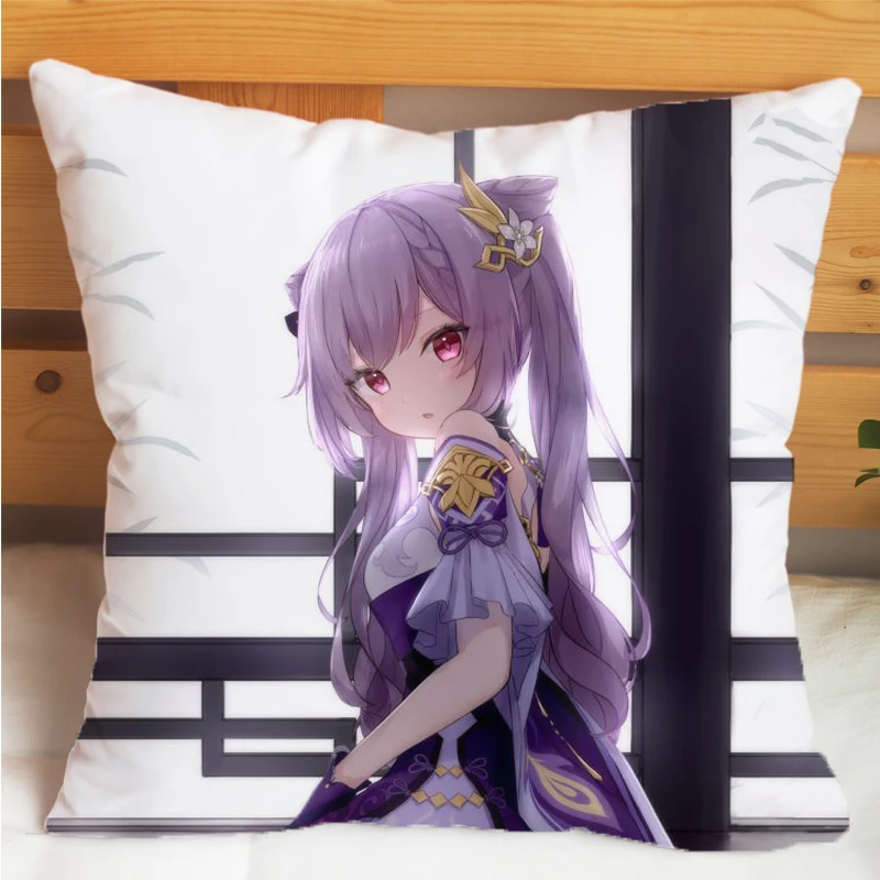 

Anime Square Pillow Venti Amber Barbara Paymon Hotaru Klee Cosplay Genshin Impact Game Doll Plush Sofa Thorw Pillow Toy Gifts YH
