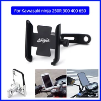 for kawasaki ninja 250r 300 400 650 motorcycle mobile phone holder gps navigator mirror handlebar bracket mounting accessories