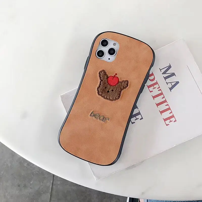 ORYKSZ модные милые очки медведь чехол для телефона iphone 11 Pro Max XR XS X кожаный 7 8 6 6S Plus
