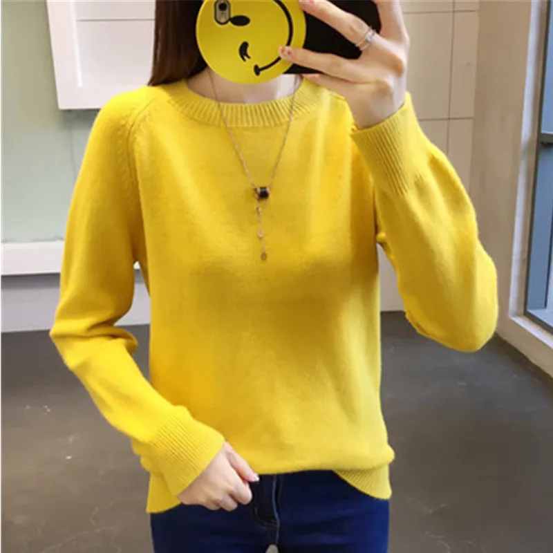 Женский короткий свитер свободного покроя Осень-зима 2020 черный и белый с круглым