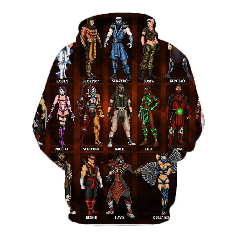 Толстовка Мужская/женская с капюшоном Mortal Kombat 11 Повседневный пуловер в стиле