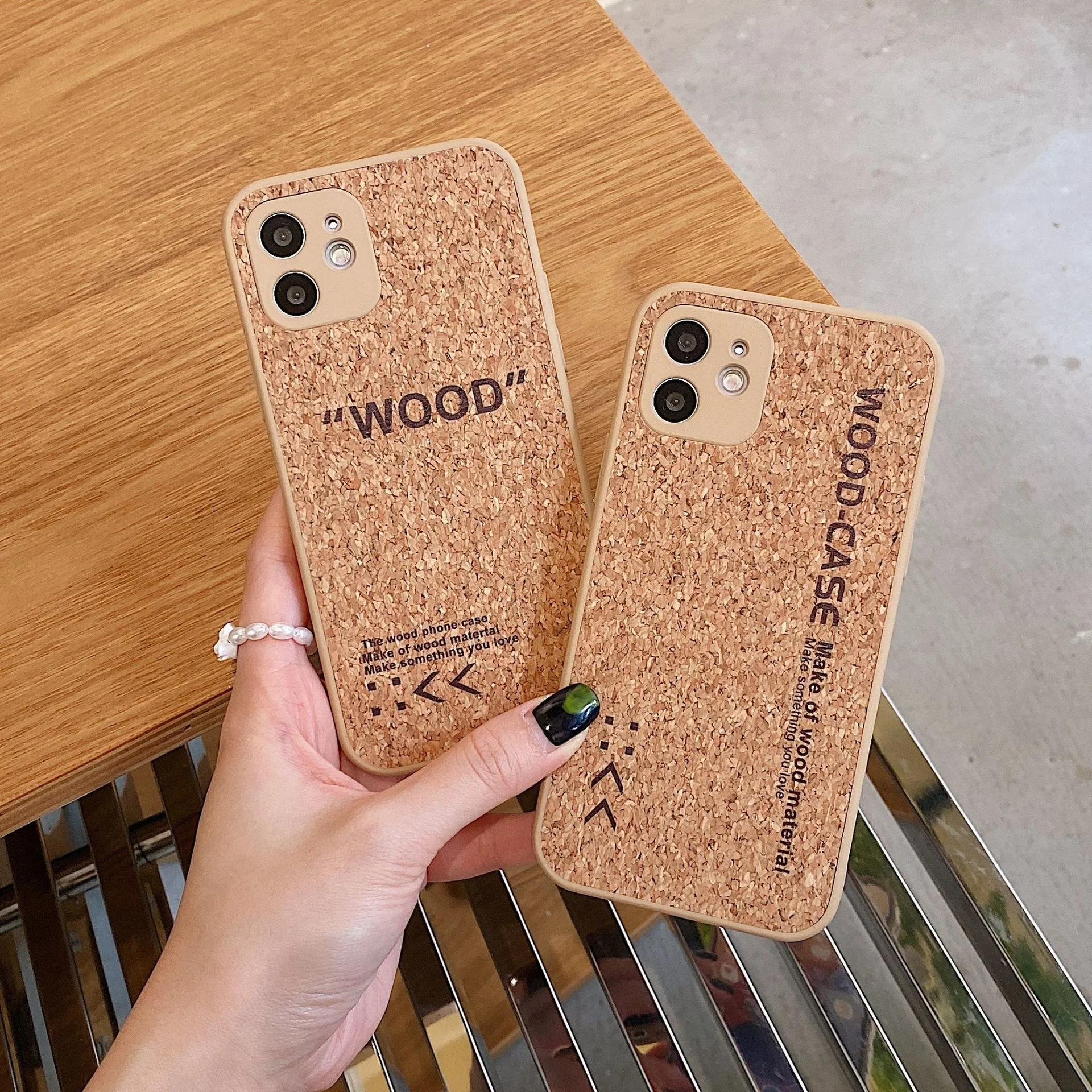 

Hot Wood grain QR code Brand Phone Case For iPhone 13 Plus SE2 12 11 Pro X XS Max XR high quality Fashion Cover Fundas