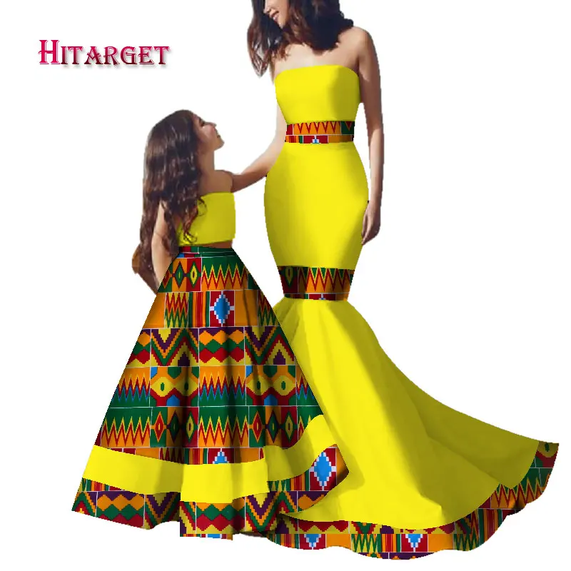Dashiki/семейная одежда Детские платья в африканском стиле для женщин и дочек с