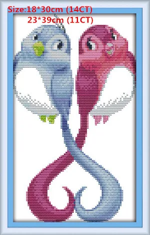 Love birds Осенние птицы китайский Счетный крест наборы узоров Вышивка крестом наборы 14CT 11CT Печать на холсте DMC Набор для вышивки крестом - Цвет: Love birds