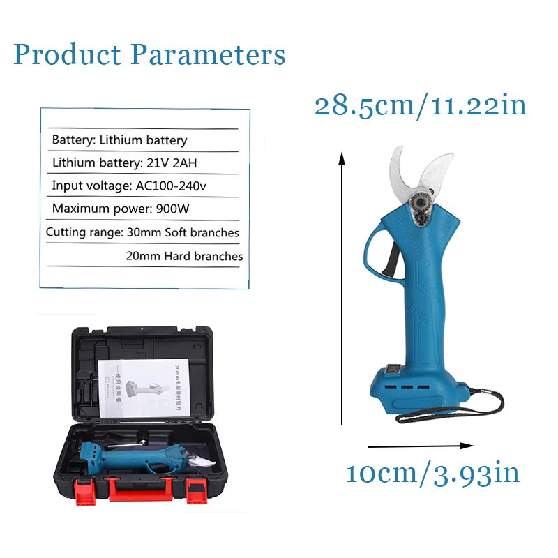 

18V Cordless Electric Pruner Pruning Shear Efficient Fruit Tree Bonsai Pruning Branches Cutter Landscap For Makita 18V Battery