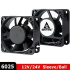 2 шт. Gdstime 60 мм 6025 DC 12V 24V 2Pin 60x60x25 мм 6 см шариковый подшипник бесщеточный кулер постоянного тока вентилятор охлаждения для компьютера ПК чехол