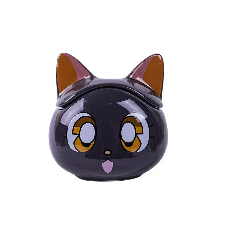 

Lovely Black Luna Cat Glass Mug Sailor Moon Cup Crystal Water Cup Cartoon Water Bottles Cosplay Costume Gift Cosplay