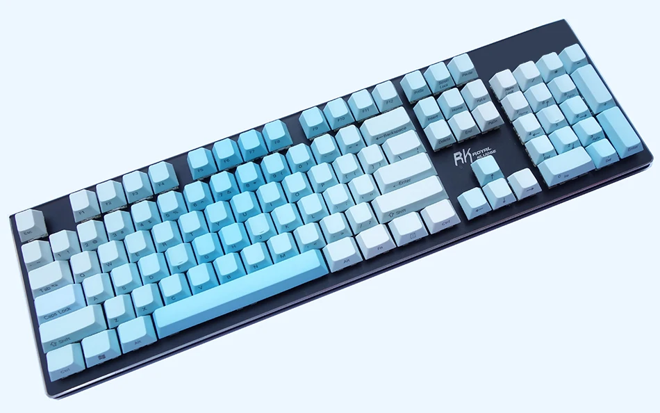 NPKC PBT небесно-голубые градиентные колпачки ANSI макет вишневого профиля, подходят Kailh Gateron Cherry MX переключатели для механической клавиатуры