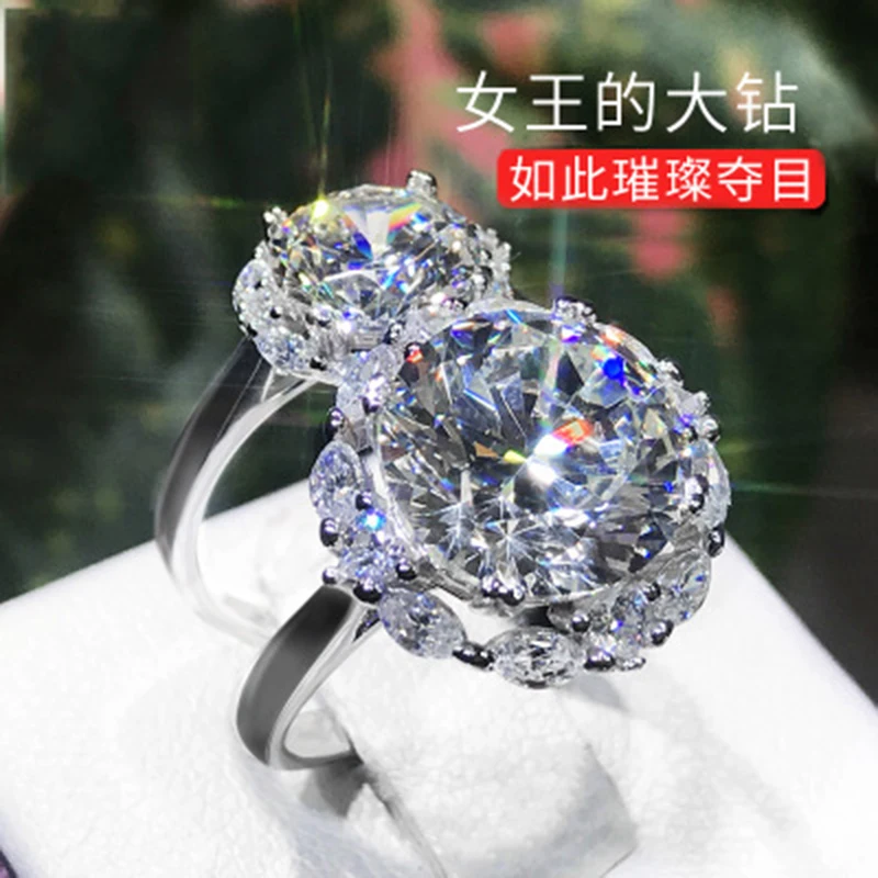 

2020 new S 9 2 5Luxury Female Big Round Engagement Ring Fashion Silver Color Stone Ring Vintage Wedding Finger Rings For Women