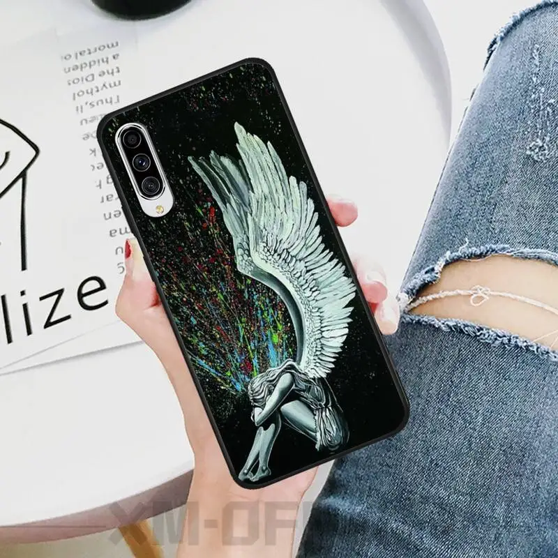 Free wings Black Soft Shell Phone Case Capa For Samsung A10 20 30 40 50 70 10S 20S 2 Core C8 A30S A50S | Мобильные телефоны и
