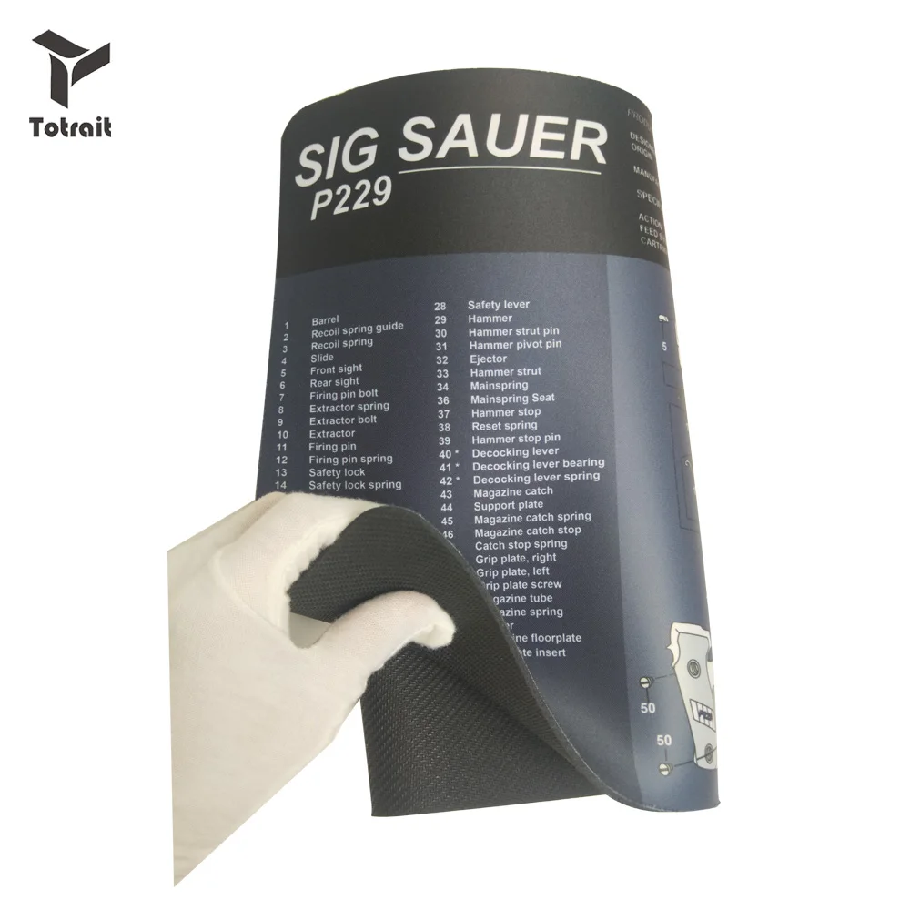 

SIG P229 Pistol Cleaning Rubber Mat With Parts Diagram and Instructions Armorers Bench Mat Mouse Pad