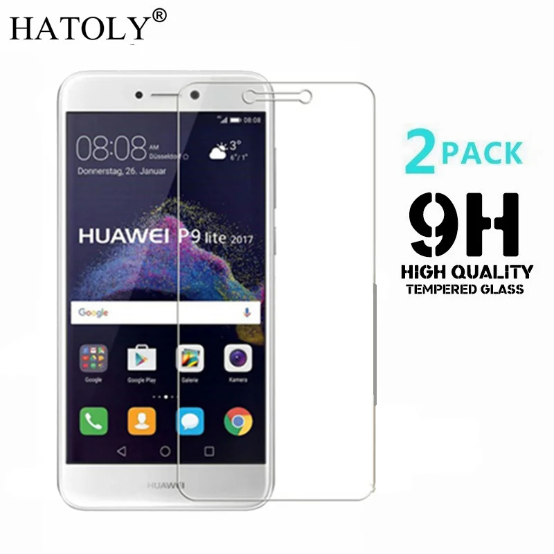 Закаленное стекло для Huawei P9 Lite 2 шт. ультратонкий протектор экрана 2017 P9lite пленка