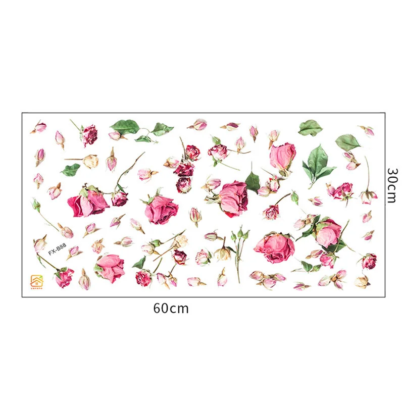 Красивые летающие розы настенные Стикеры художественные наклейки для спальни