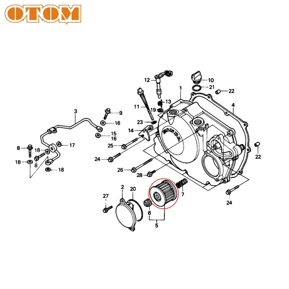 OTOM масляный фильтр очиститель обода колеса AX-1 NX250 экран правый Картер крышка