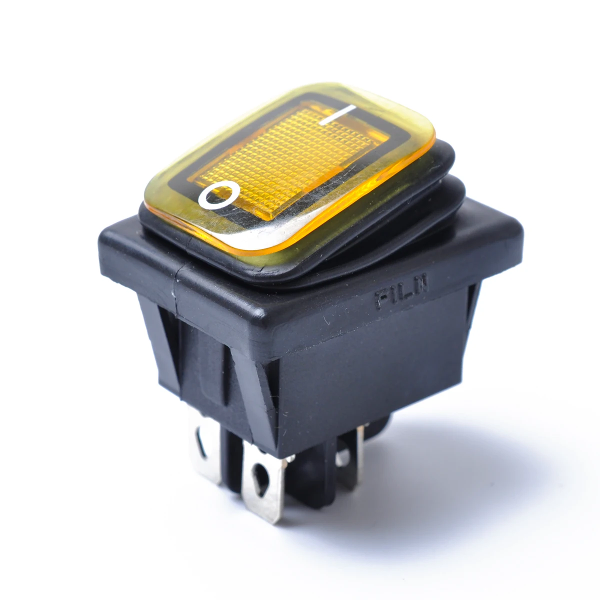 

Car Mini Rocker Switch 4PIN With Led 12V illuminated Toggle switch O - Power Push Button Switch Yellow Light