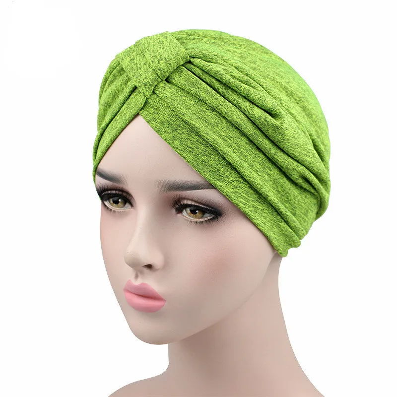 Модная женская шапка из спандекса суперэластичная бандана для головы в спортивном стиле аксессуары для волос мусульманский тюрбан