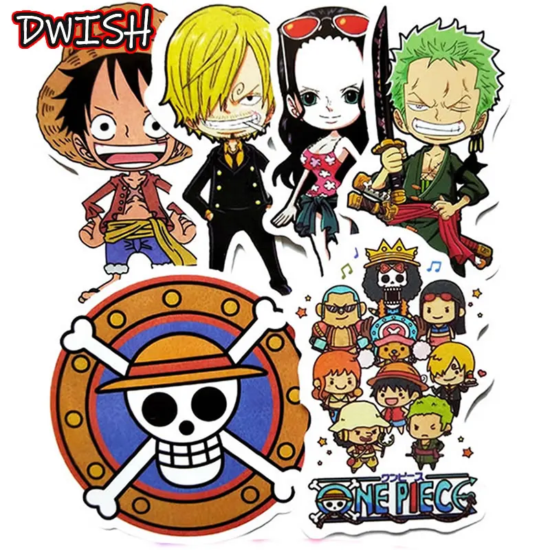 6 ⑤ упак. аниме одна штука забавные водонепроницаемые наклейки СКЕЙТБОРД гитара