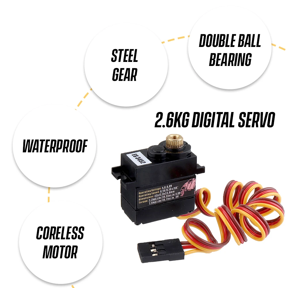 

6.0V EMAX ES3452 Servo Waterproof Metal Gear Digital Servo For Traxxas RC Cars RC Spare Parts