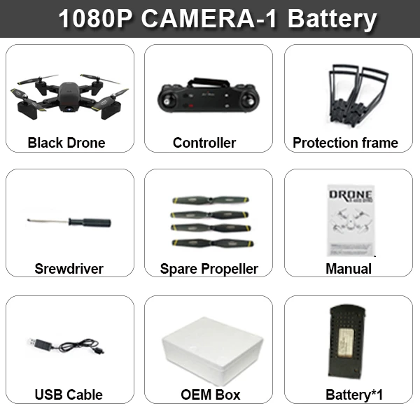 Дрон Sg700d 4k Дрон Hd Двойная камера Wifi передача Fpv оптический поток стабильная высота Квадрокоптер Rc вертолет Дрон камера Дрон - Цвет: 1080P Black 1B