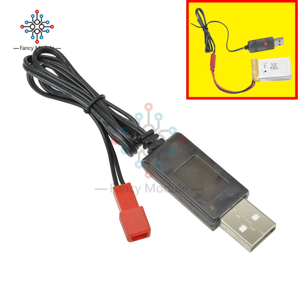 

3.7V 500mA Output 1S Lipo Lithium Battery USB Cable Charger Red JST Female Head