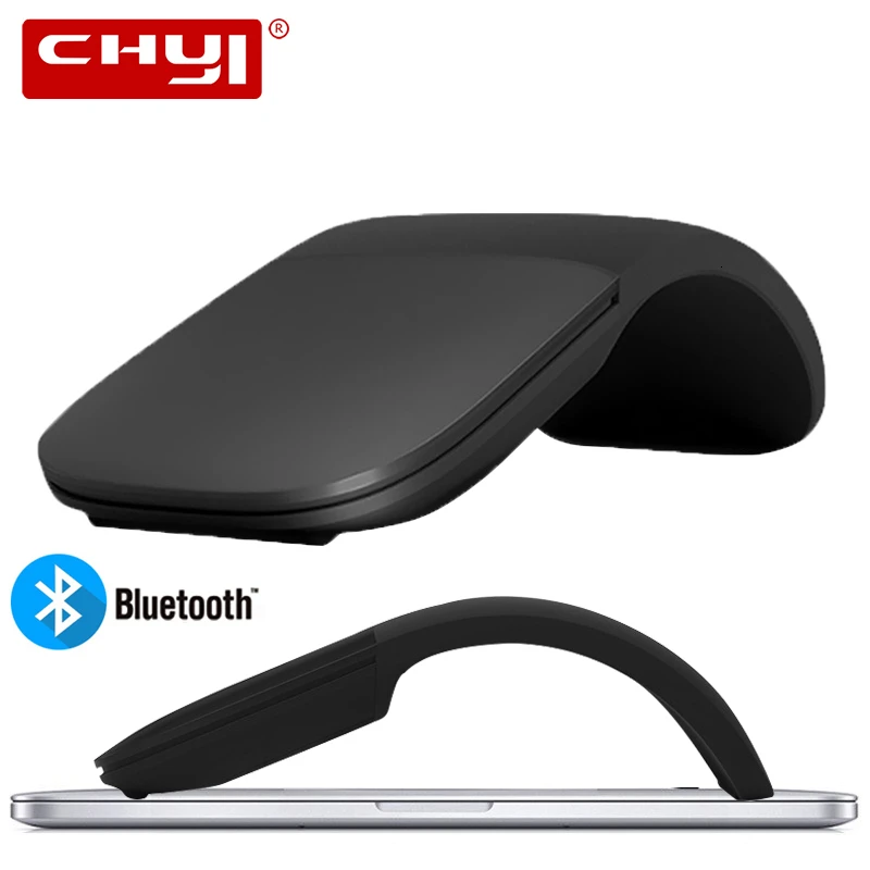 

CHYI Ultra Thin Bluetooth Mouse Optical Wireless Gaming Mice Arc Foldable Touch Mouse 1600DPI Ergonomic Silent Mause For Macbook