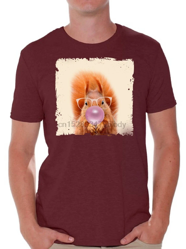 Рубашка с надписью Squirrel розовая футболка резиновой резинкой для мужчин забавные