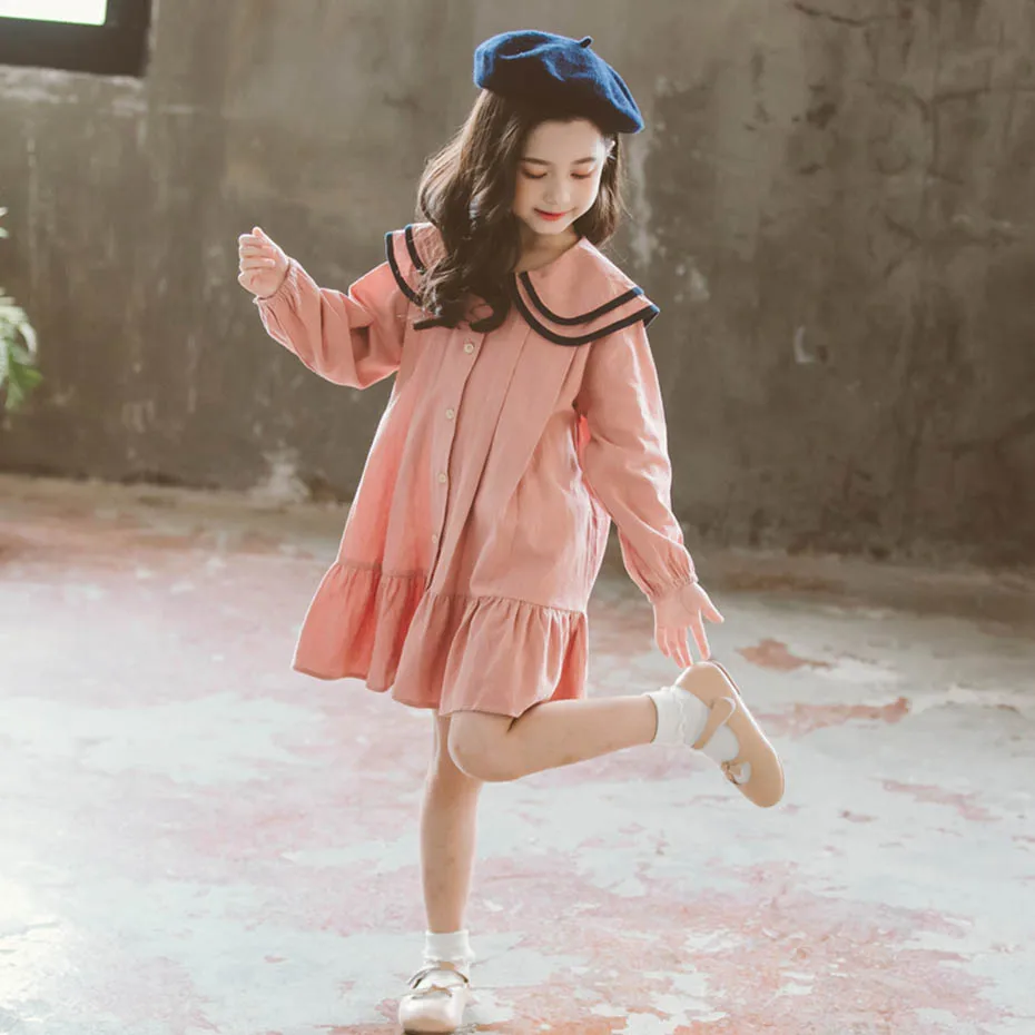 Платье для девочек платья в стиле пэчворк Двухслойное школьное платье детский