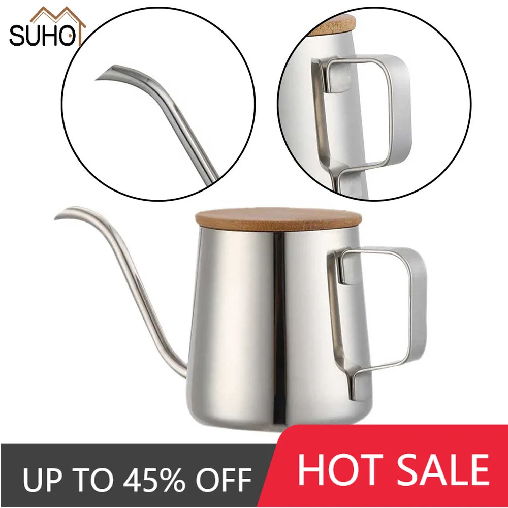 

250ML Stainless Steel Long Narrow Spout Coffee Pot Gooseneck Kettle Hand Drip Kettle Pour Over Coffee Tea Pot Storage Bottle