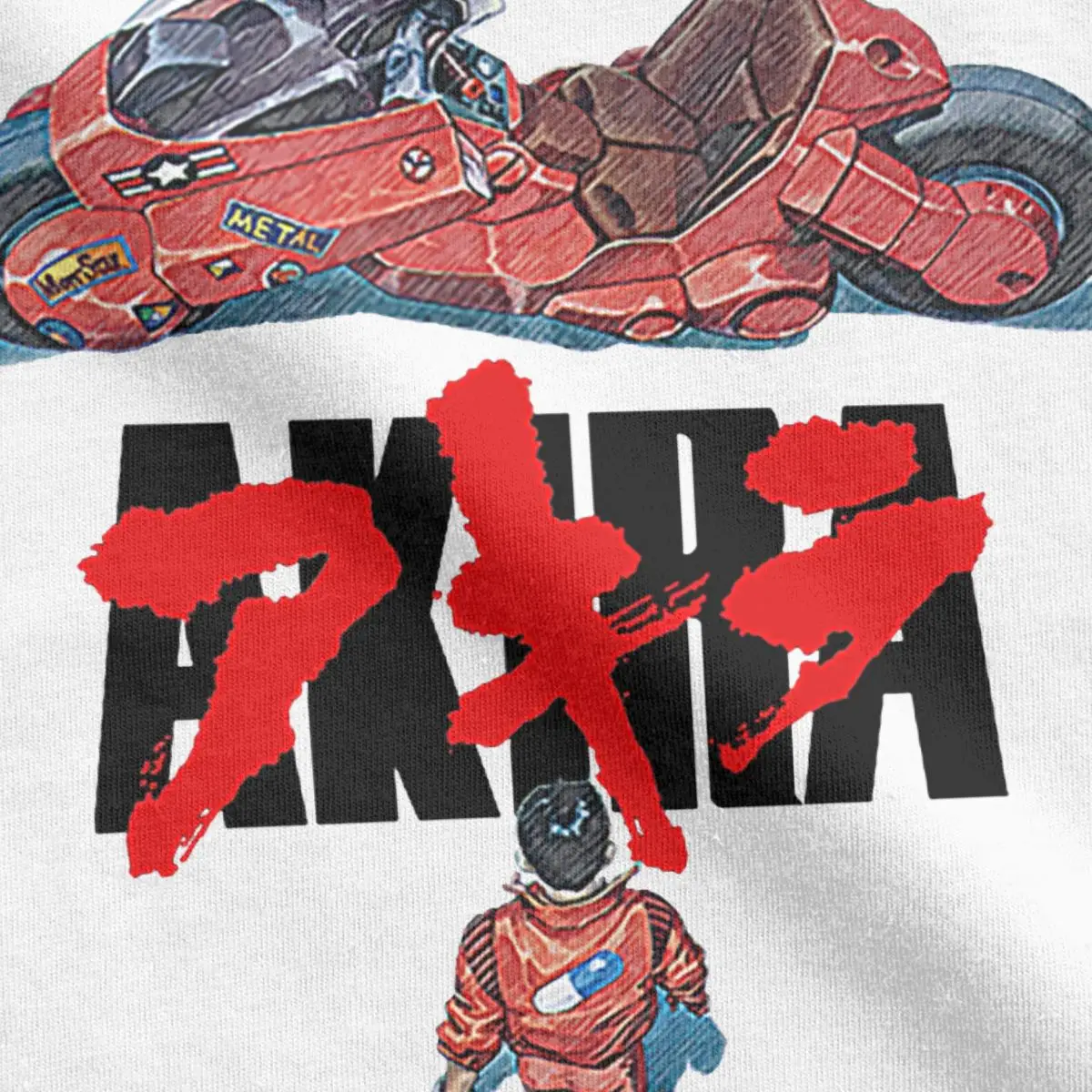 Акира мотоцикл манга футболки для мужчин крутая футболка аниме 100% брендовая