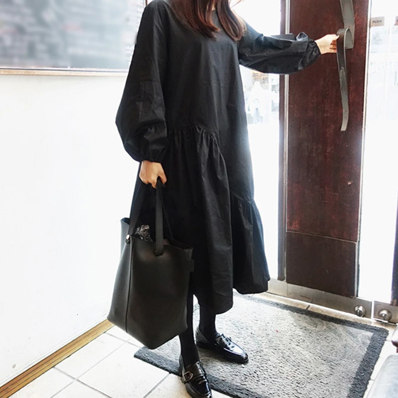 Женское асимметричное платье VGH повседневное свободное с круглым вырезом и