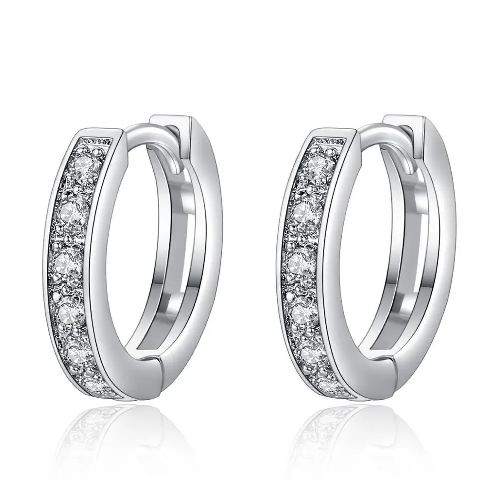 Женские серьги гвоздики SIPENGJEL маленькие кольца с кубическим цирконием круглые