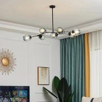 modern metal luster chandelier lighting glass ball home deco pendant lamp for living room restaurant kitchen fixtures chandelier