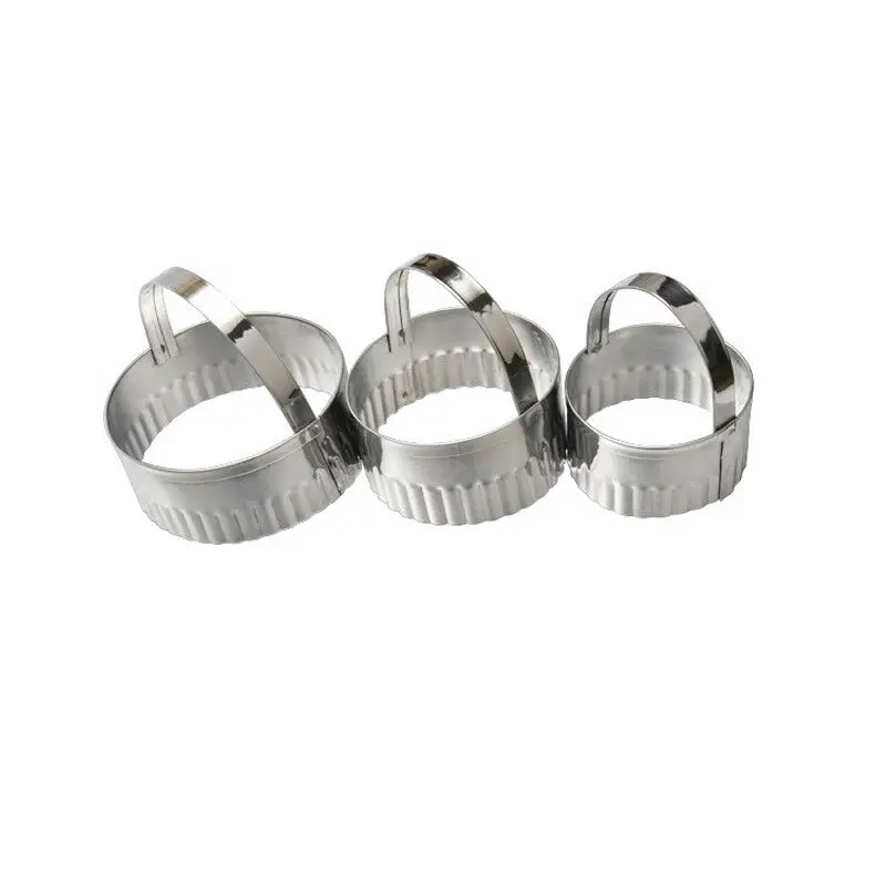 

3PCS Stainless Steel Round Scallop Cookie Biscuit Cutter Fondant Cake Mould HOT