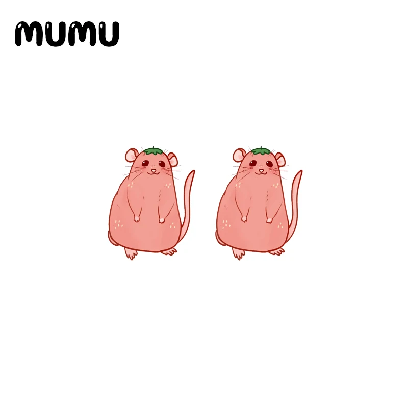 Серьги-гвоздики в виде крысы из эпоксидной смолы акриловые украшения ручной