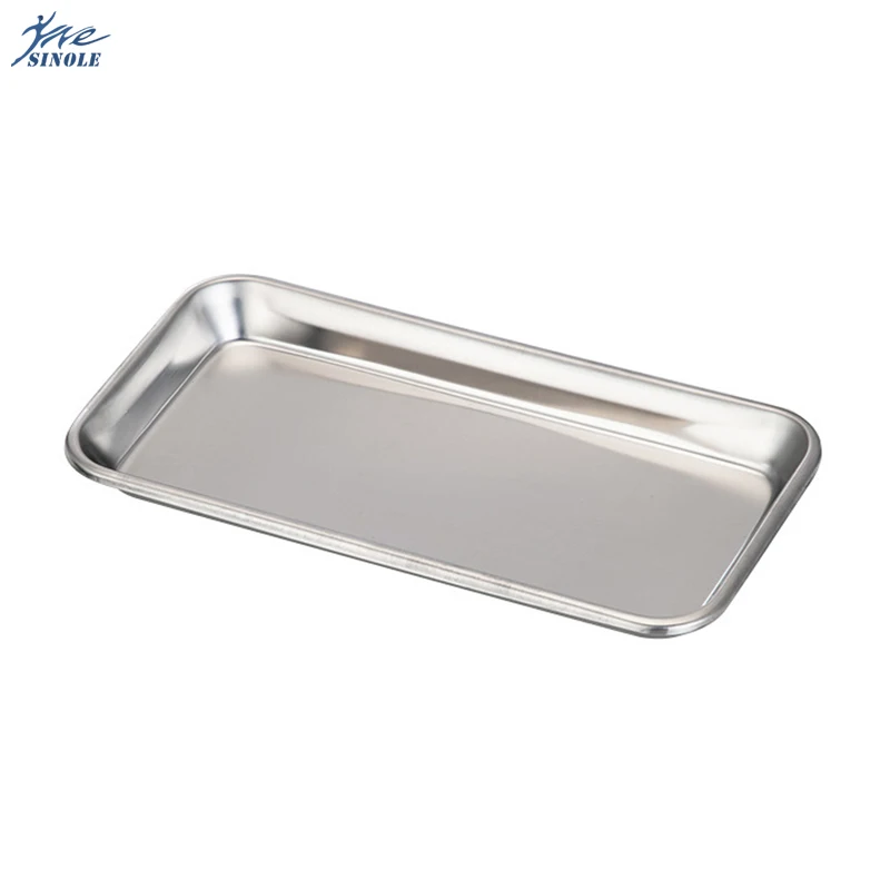 1PC Dental Stainless Steel Medical Tray Square Plate tools tray Instrument Tool operation surgical treatment plate |