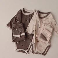 2021 new cotton infant long sleeve clothes set comfortable baby elasticity tracksuit set 3pcs baby girl outfits autumn boys suit