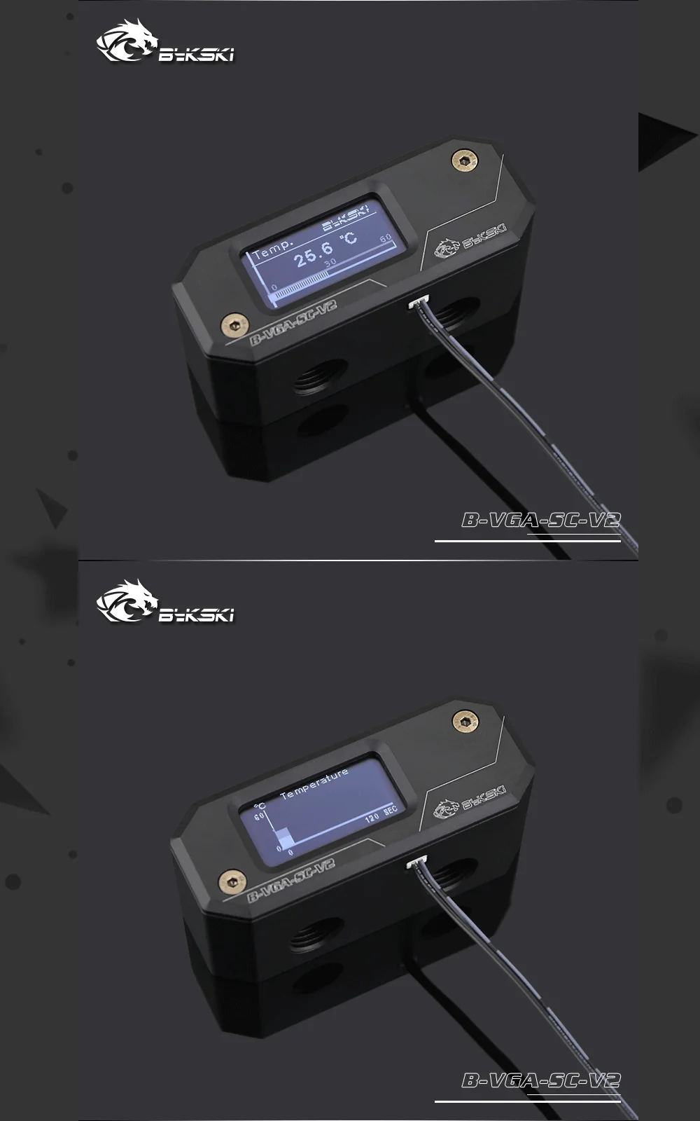 Bykski B-VGA-SC-V2, Bykski's GPU Блок мост цифровой дисплей термометр Замена модули, для Bykski's GPU блоки