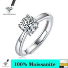 Кольцо обручальное из серебра 925 пробы с бриллиантом, классическое круглое, женское, свадебное, 18 k Белый Золотой цветов, размер 0,51,0 карат