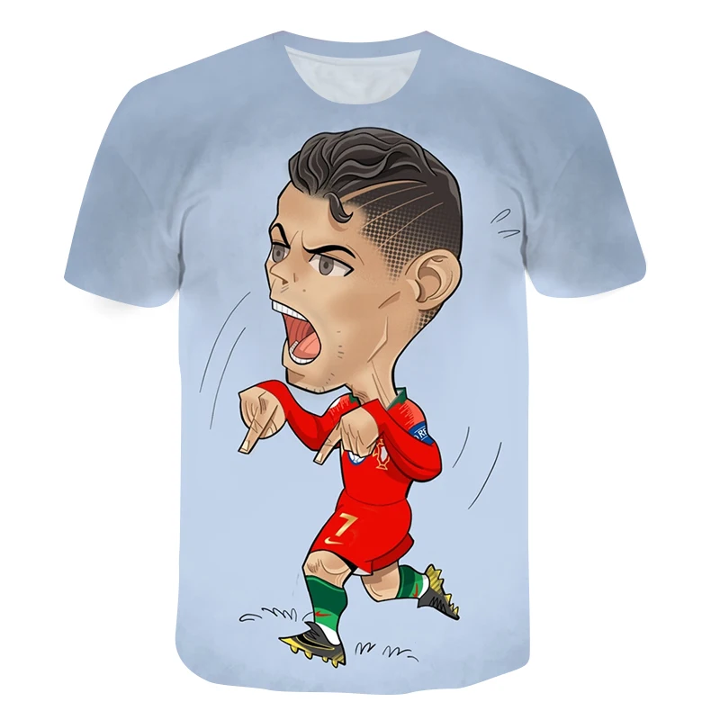 

Kids T-Shirt Sport football Player 3D Print 4-14 Boys Summer Thin and Light Football Tees Girls Simple Patten Fashion Tops