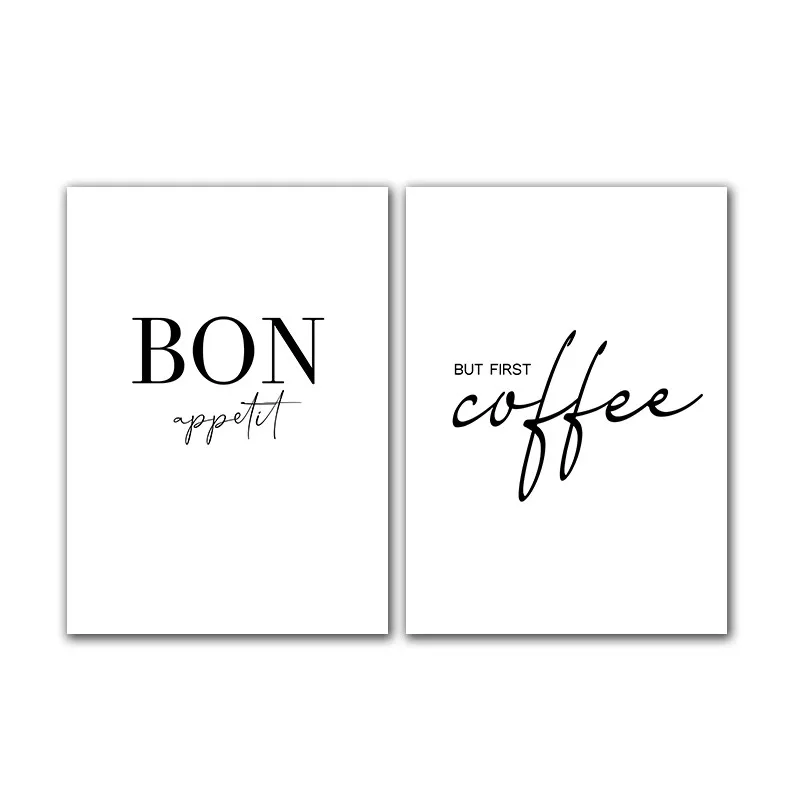 

coffee quote wall art picture black white kitchen poster canvas painting modern art wall prints HD2806