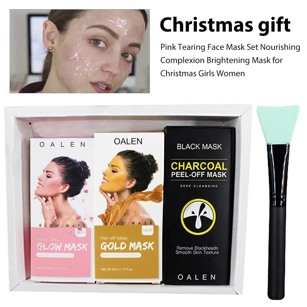 Розовая разрывная маска для лица питательная Осветляющая Маска рождественских